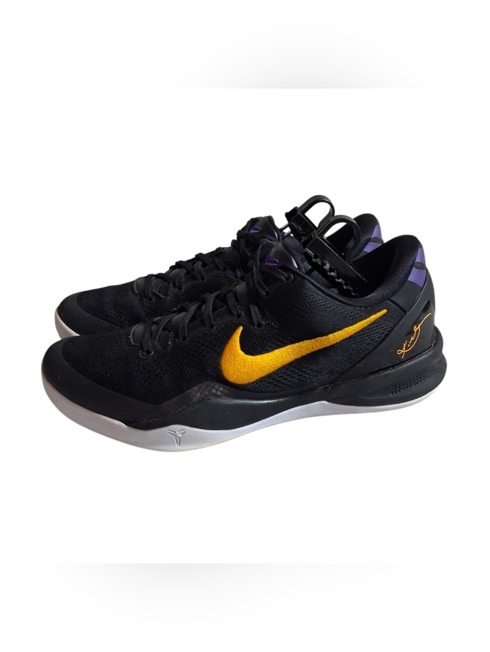 Nike Kobe 8 Protro Men Size 11 Black Purple Yellow Basketball NBA Lakers Away
